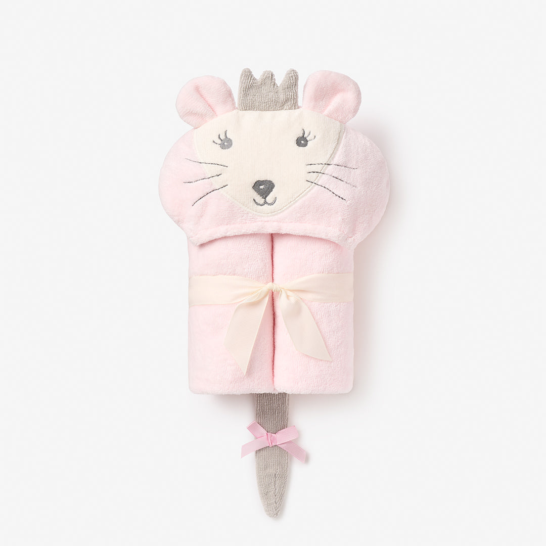 Mouse Pink Hooded Bath Wrap