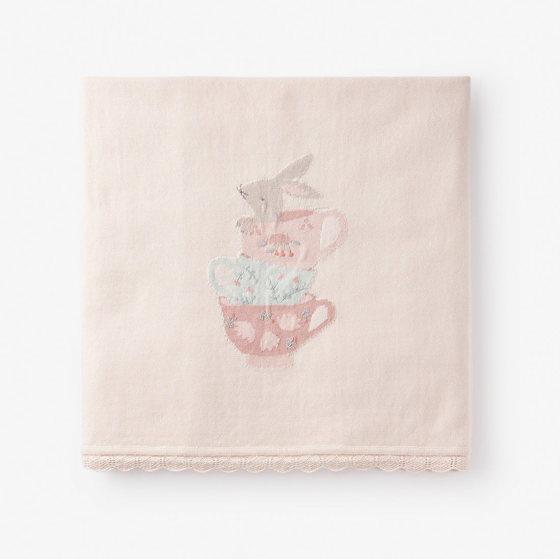 Teacup Party Knit Blanket