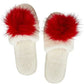 Ivory & Red Slippers