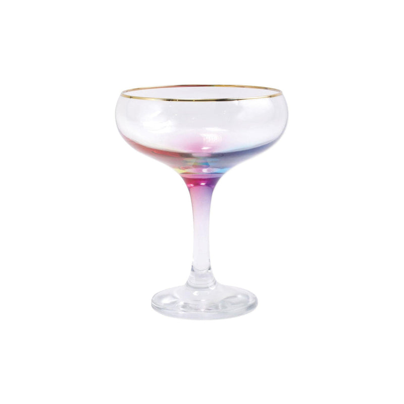 Rainbow Champagne Coupe Glass