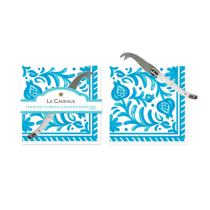 Sicily Cocktail Napkins & Cheese Knife