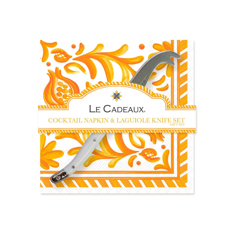 Sicily Cocktail Napkins & Cheese Knife