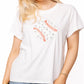 Queen of Sparkles Flower Baseball Tee White