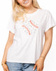Queen of Sparkles Flower Baseball Tee White