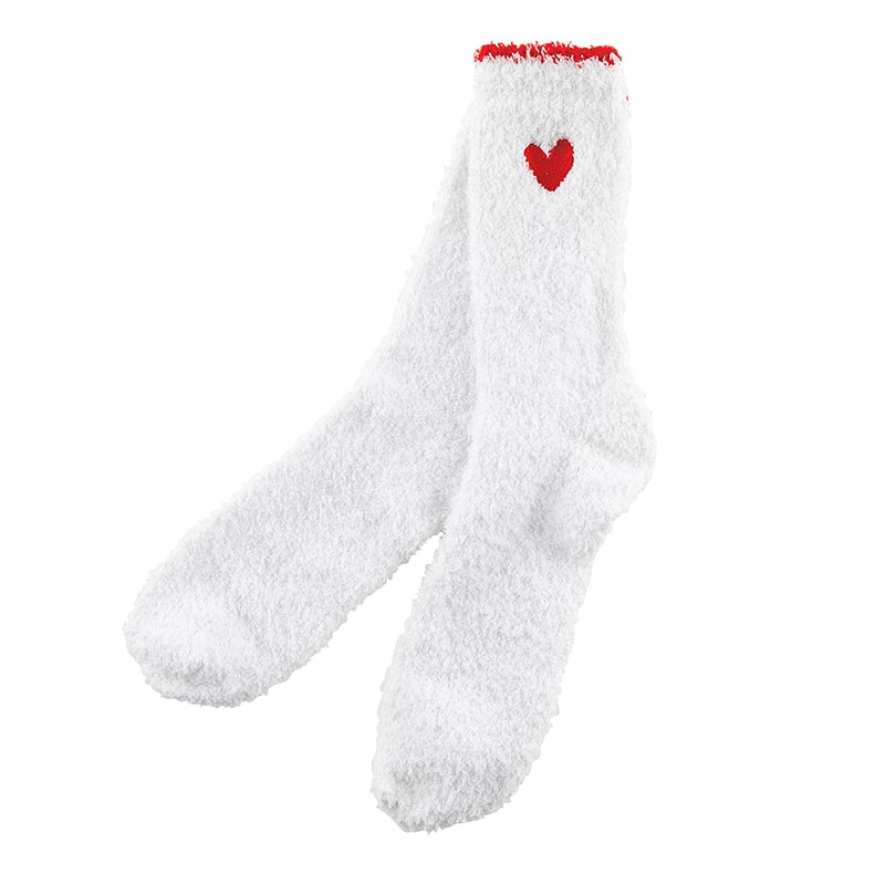 Cozy Sock Ornament - White & Red