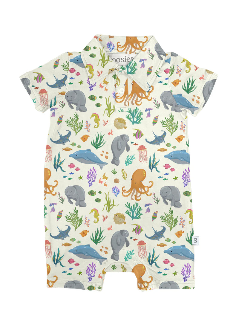 Ocean Friends Short Sleeve Polo Romper