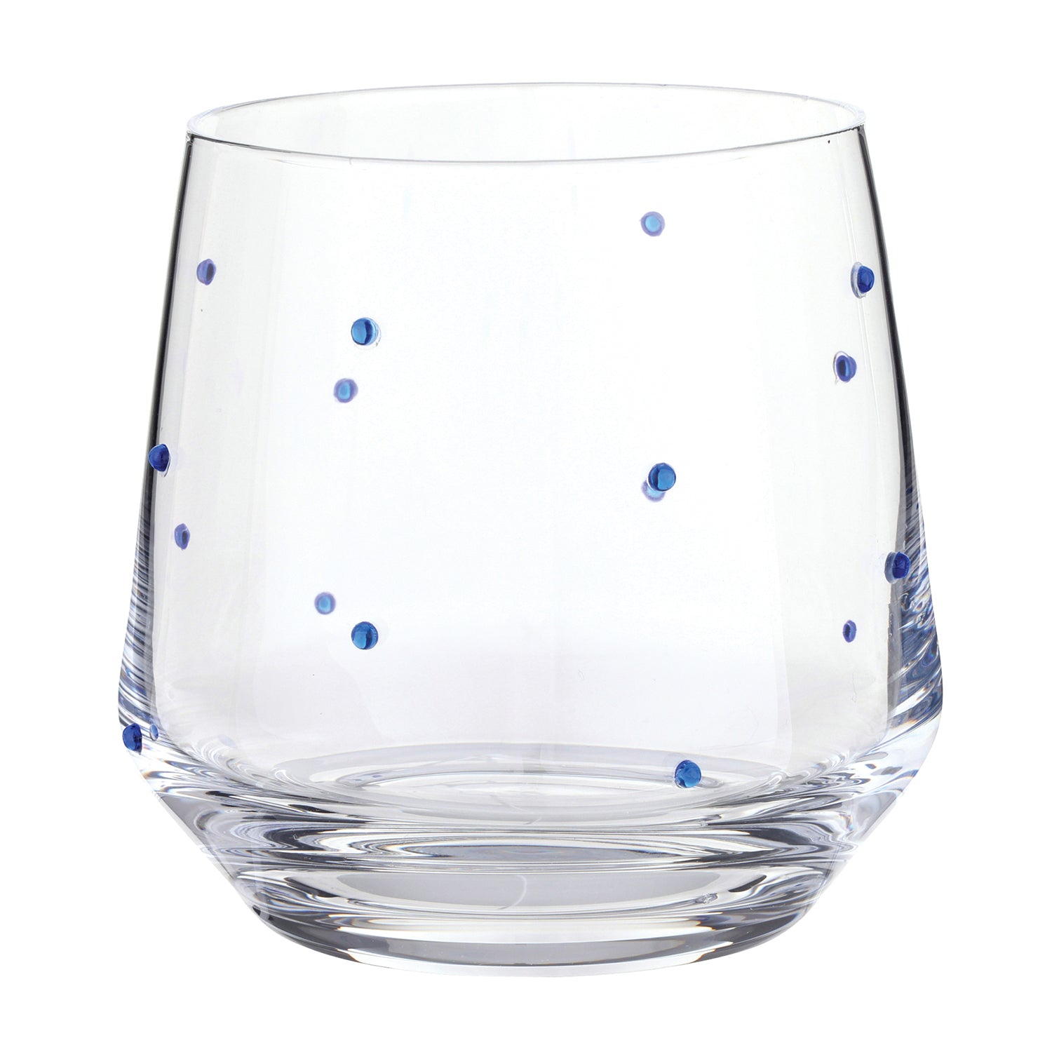 Blue Beaded Wine Glass