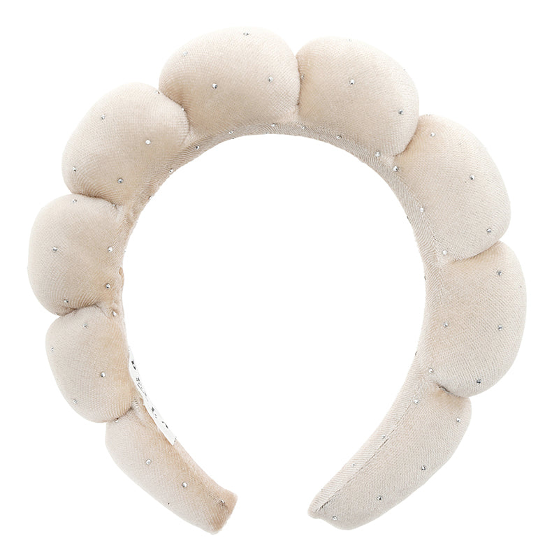 Makeup Headband - Ivory Velvet Rhinestone