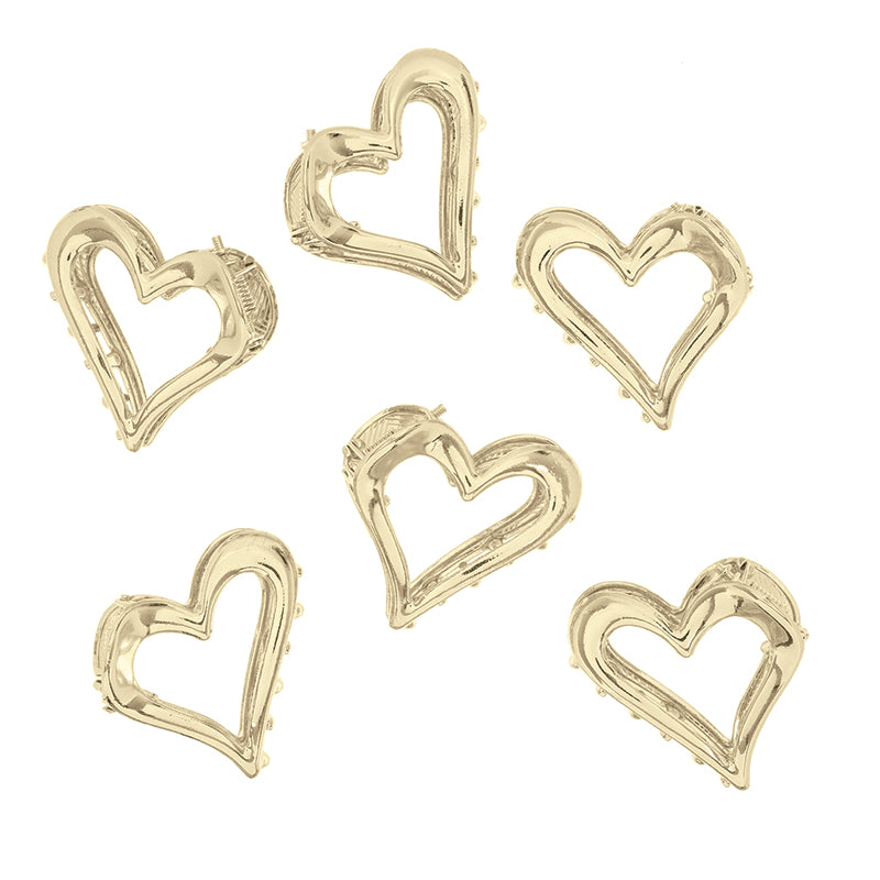 Mini Claw Clips - Hearts - Set of 6