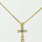 Coastal Grit Turquoise Heart Cross Necklace