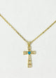 Coastal Grit Turquoise Heart Cross Necklace