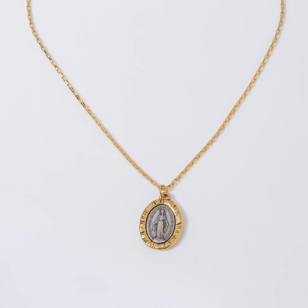 Coastal Grit Two Tone Mary Pendant