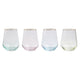 Rainbow Stemless Wine Glasses Set of 4