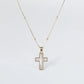 Coastal Grit Mother of Pearl Cross Necklace