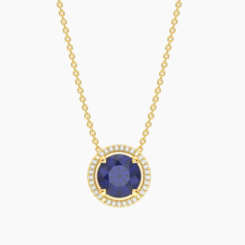 Blue Sapphire Birthstone Pendant Necklace by Ella Stein
