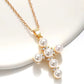 Coastal Grit Marisela Pearl Cross Necklace