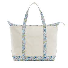 TRVL Designs Maxi Tote- Natural & Posies