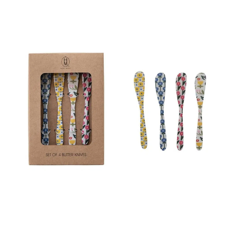 Hazel Mazel Flower Butter Knife Set