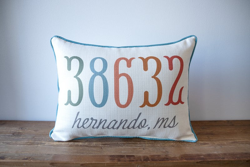 Fishtail Zipcode Pillow