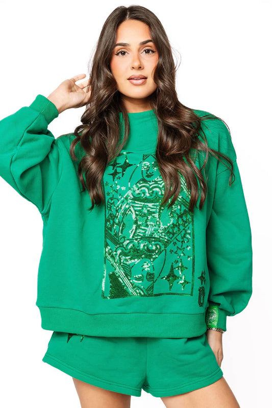 Queen of Sparkles Mock Neck Sweatshirt