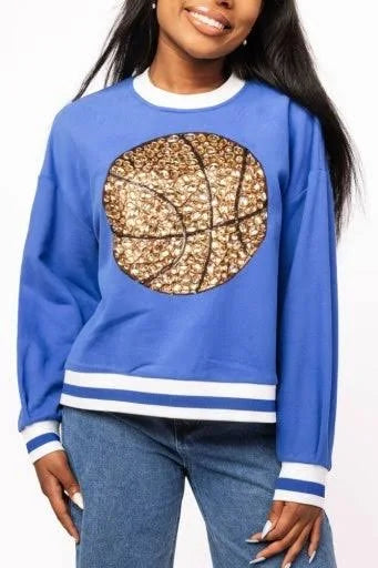 Queen of Sparkles Jeweled Basketball Sweatshirt