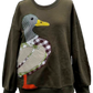 Queen of Sparkles Hunter Green Plaid Duck Sweatshirt