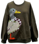 Queen of Sparkles Hunter Green Plaid Duck Sweatshirt