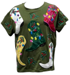 Queen of Sparkles Green Cowboy Christmas Tee